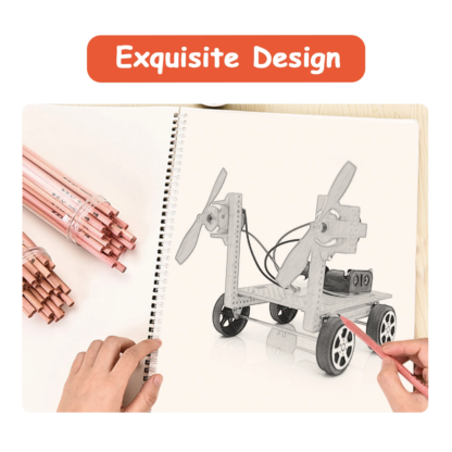 EUDAX Wind Power Car DIY Electronic Kit Technology Science Toys Baby Child Educational Wind-powered Motor STEM Robot - Image 4