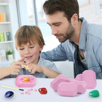 Educational Toy Gemstone Dig Kits For Kids 12 Gem Excavation Kit 12 Real Precious Stones For Kids DIY Science Kit STEM Gifts - Image 5