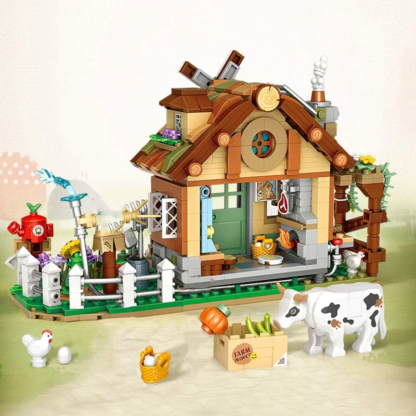 Farm Building Block Set DIY Country Windmill Cabin Model Small Particle Assembled Ornaments Adult and Children's Toys Gifts - Image 5