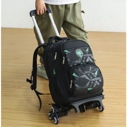 High-capacity Detachable Children Rolling School Bags Student Shoulder Backpacks on 2/6 Wheels Waterproof Luggage Rolling Bag - Image 6