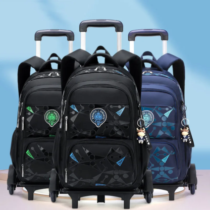 High-capacity Detachable Children Rolling School Bags Student Shoulder Backpacks on 2/6 Wheels Waterproof Luggage Rolling Bag - Image 3