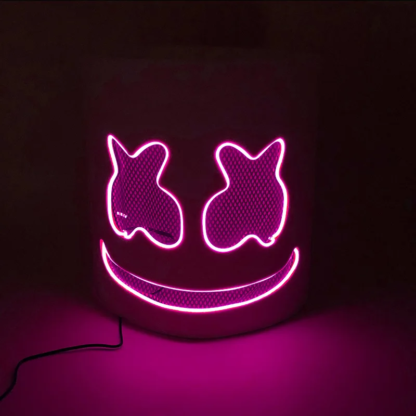 Hot Halloween Luminous Head Cover LED Light Up Cosplay DJ Marshmello Headgear Glowing Neon Night Club Music Rave Props - Image 4