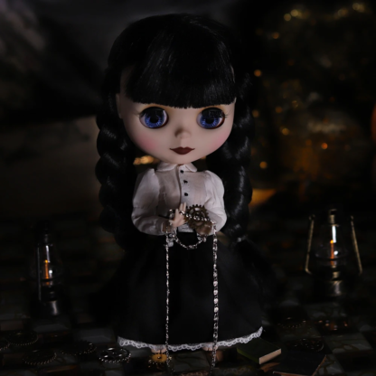 ICY DBS Blyth Doll 1/6 Joint Body 30cm Black Hair Black Eyelids Long Eyelashes Sleepy Eyes Dark Series BJD Toys Fashion Gifts - Image 2