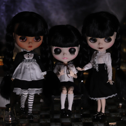 ICY DBS Blyth Doll 1/6 Joint Body 30cm Black Hair Black Eyelids Long Eyelashes Sleepy Eyes Dark Series BJD Toys Fashion Gifts - Image 6