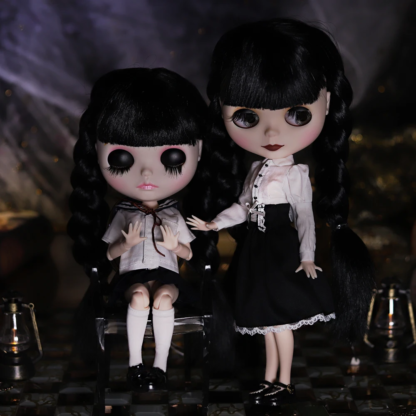 ICY DBS Blyth Doll 1/6 Joint Body 30cm Black Hair Black Eyelids Long Eyelashes Sleepy Eyes Dark Series BJD Toys Fashion Gifts