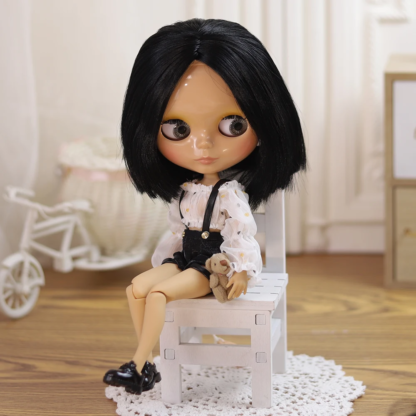 ICY DBS Blythe doll matte face，glossy face black hair nude doll and set doll joint body the gift for boy girl - Image 4