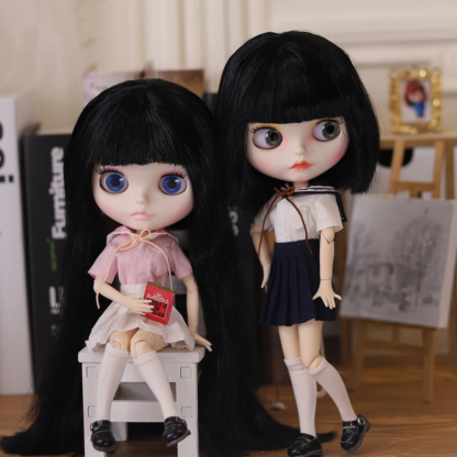 ICY DBS Blythe doll matte face，glossy face black hair nude doll and set doll joint body the gift for boy girl - Image 3