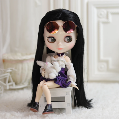 ICY DBS Blythe doll matte face，glossy face black hair nude doll and set doll joint body the gift for boy girl - Image 2