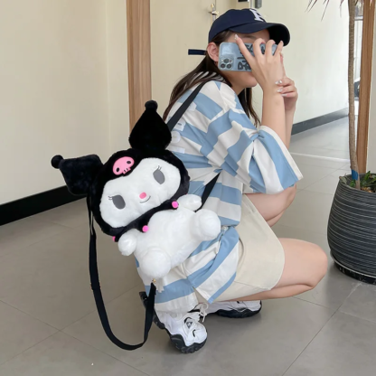 Large Sanrio Plush Backpack Cute Cinnamoroll Plush Doll My Melody Bag Cartoon Kawaii Kulomi Plush Bag Gifts for Kids Girls - Image 2