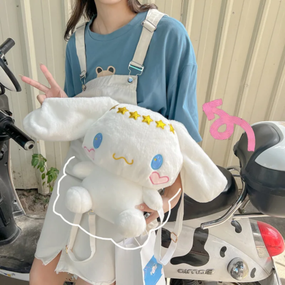 Large Sanrio Plush Backpack Cute Cinnamoroll Plush Doll My Melody Bag Cartoon Kawaii Kulomi Plush Bag Gifts for Kids Girls