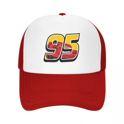 Men Women Lightning McQueen Go 95 Trucker Caps Sport Mesh Baseball Cap Cars Dad Hat Sun Hats Adjustable Racing Cap Summer