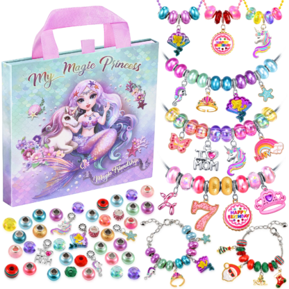 Mermaid Jewelry Product Making Set DIY Art Craft Set Girl Toy Age 5 6 7 8 9 10 11 12 Year Old Girl Child Creative Birthday Gift