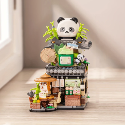 Mini Building Blocks Folding Street View Panda Cafe Model Bricks for Adults and Children Assembled Toys Gifts Home Furnishings - Image 3