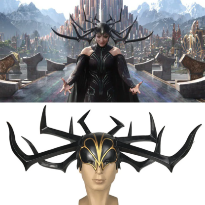 Movie Thor 3 HeLa Cosplay Helmet Death Goddess PVC Headdress Legends Hela Mask Adult Women Halloween Party Performance Props