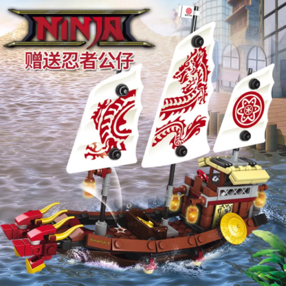 New Phantom Ninja Dragon Ship Model Building Blocks Sodiers Figures Boat Bricks MOC Creative Expert Kids Toys for Boys Children - Image 4