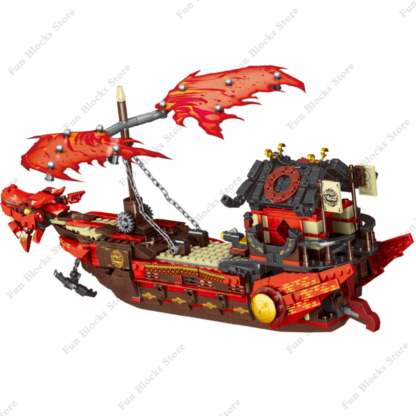 New Phantom Ninja Dragon Ship Model Building Blocks Sodiers Figures Boat Bricks MOC Creative Expert Kids Toys for Boys Children - Image 2