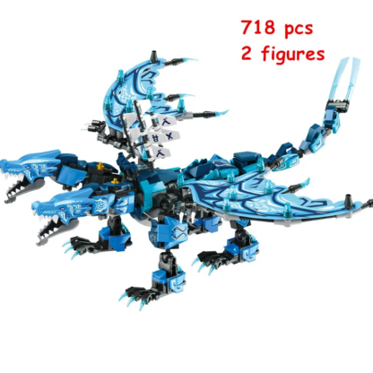 Phantom Ninja Ice Water Series Double-Headed Element Dragon Building Blocks Set Classic Cartoon Model Bricks Kit Child Toys Gift - Image 2