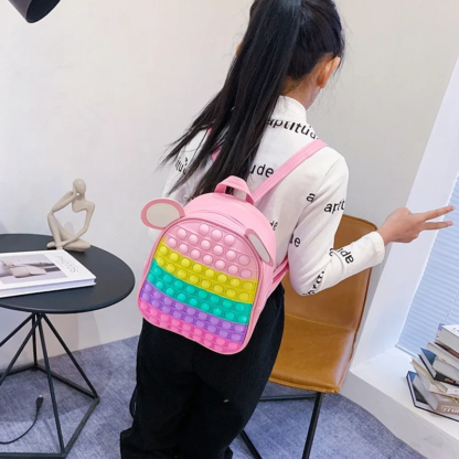 Rainbow Press Backpack Kids Stress Relief School Bag Colorful Cute Girl Special Bag Kindergarten Children's Backpack - Image 6