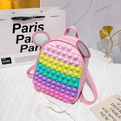 Rainbow Press Backpack Kids Stress Relief School Bag Colorful Cute Girl Special Bag Kindergarten Children's Backpack - Image 4