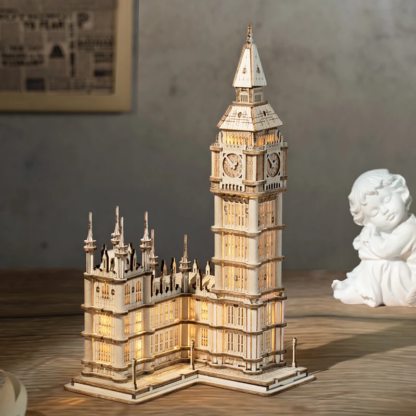 Robotime 3D Wooden Puzzle Game Big Ben Tower Bridge Pagoda Building Model Toys For Children Kids Birthday Gift - Image 3