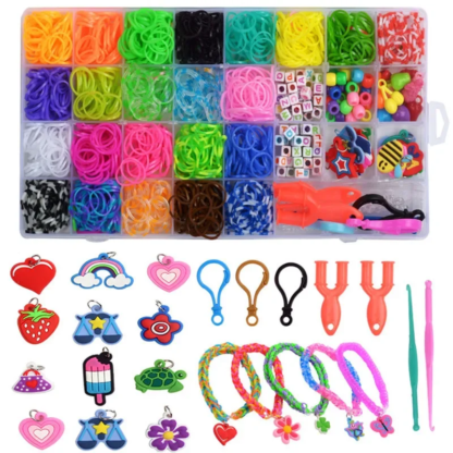 Rubber Bands Loom DIY Handmade Bracelet Making Kits Beads Toys for Girls Children Craft Toys Christmas Gifts Weaving Tool Box - Image 5