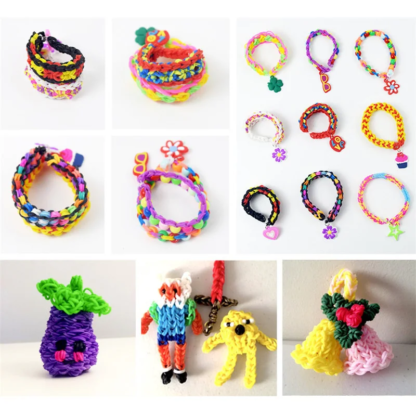 Rubber Bands Loom DIY Handmade Bracelet Making Kits Beads Toys for Girls Children Craft Toys Christmas Gifts Weaving Tool Box - Image 3