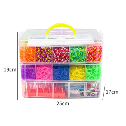 Rubber Bands Loom DIY Handmade Bracelet Making Kits Beads Toys for Girls Children Craft Toys Christmas Gifts Weaving Tool Box - Image 6