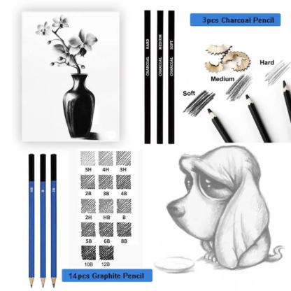 Sketching Pencil Set 70/83pcs Professional Drawing Kit Ideal for Drawing Blending Shading Artist Supplies for Kids Teens Adults - Image 6