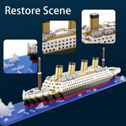 Titanic Creative Luxury Iceberg Cruise Ship Boat Wreck Set City DIY Model Building Blocks Bricks Toys For Children Adult Gift - Image 3