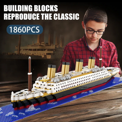 Titanic Creative Luxury Iceberg Cruise Ship Boat Wreck Set City DIY Model Building Blocks Bricks Toys For Children Adult Gift - Image 2