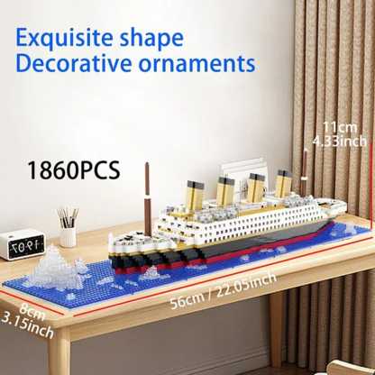 Titanic Creative Luxury Iceberg Cruise Ship Boat Wreck Set City DIY Model Building Blocks Bricks Toys For Children Adult Gift - Image 4