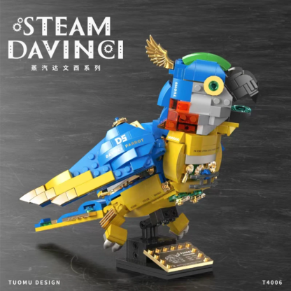 building blocks gold fish Davinci animal model parrot bettle ABS plastic Assembling toy steam punk style gift for boys and girls - Image 2